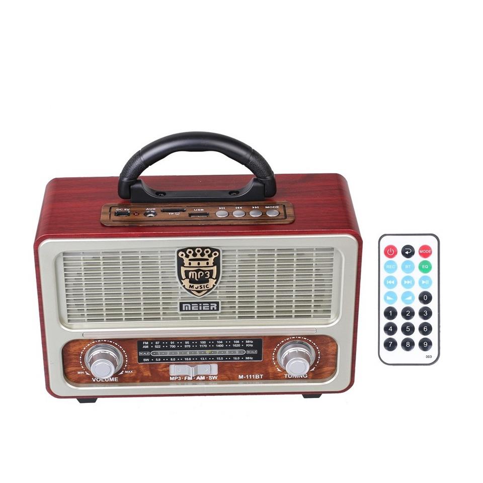 Vintage Nostaljik Radyo Bluetooth Kumandalı USB/SD Müzik Çalar Radyo