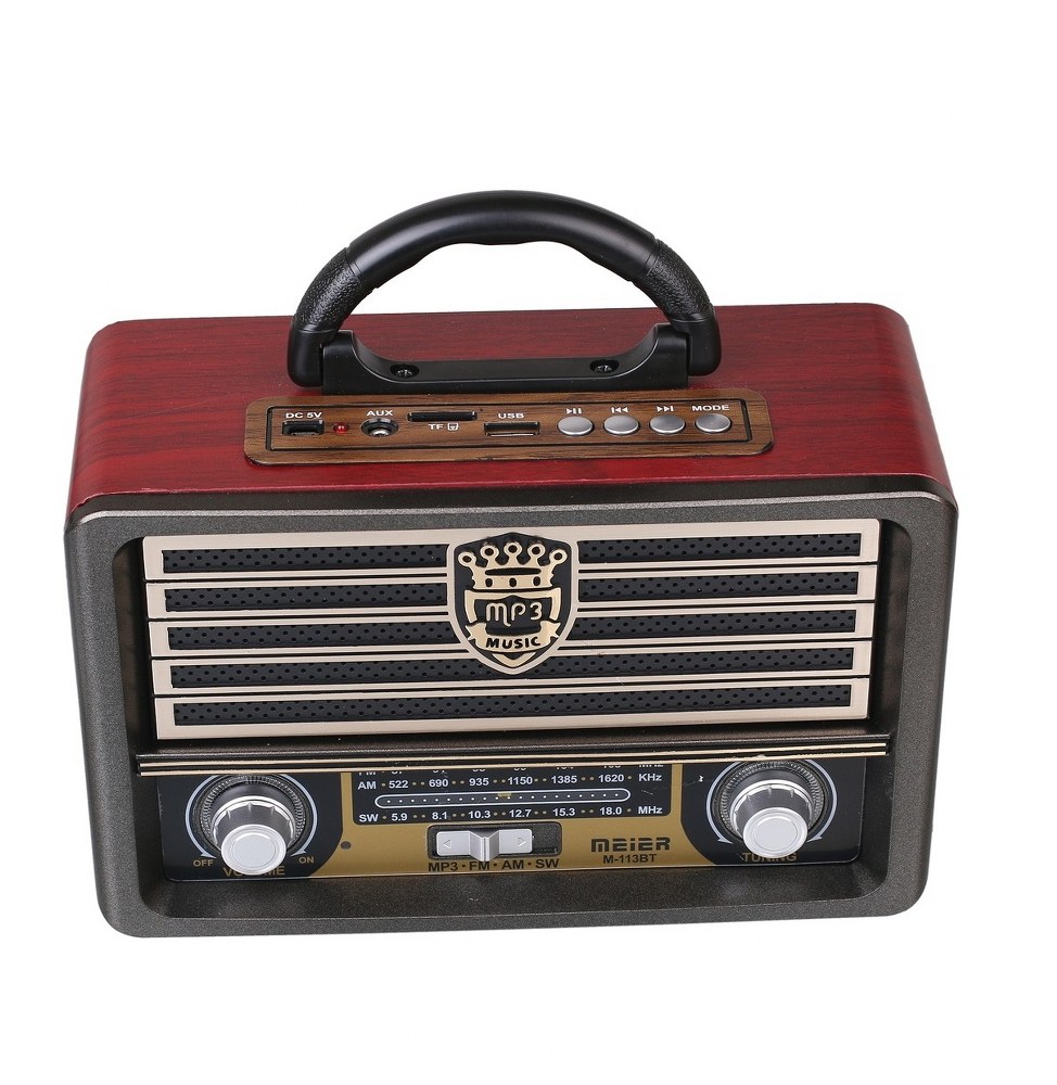Vintage Nostaljik Radyo Bluetooth Kumandalı USB/SD Müzik Çalar Radyo
