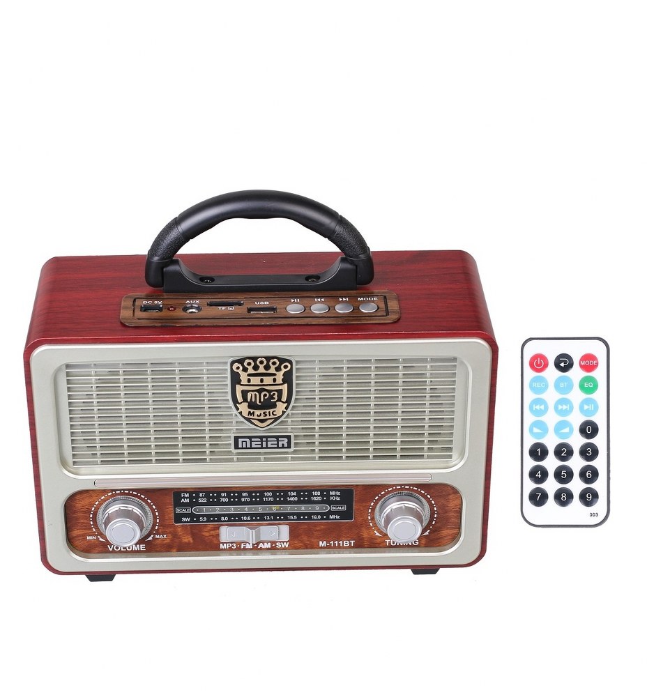 Vintage Nostaljik Radyo Bluetooth Kumandalı USB/SD Müzik Çalar Radyo