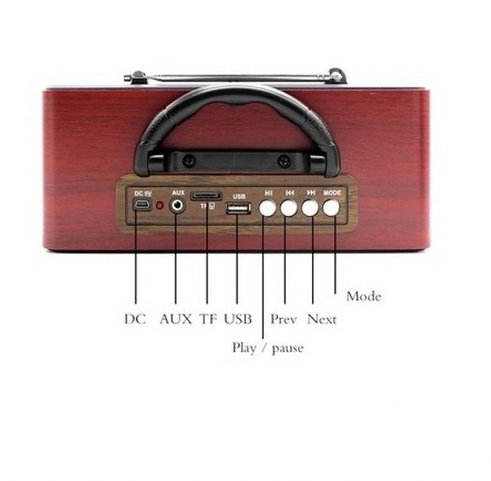Vintage Nostaljik Radyo Bluetooth Kumandalı USB/SD Müzik Çalar Radyo