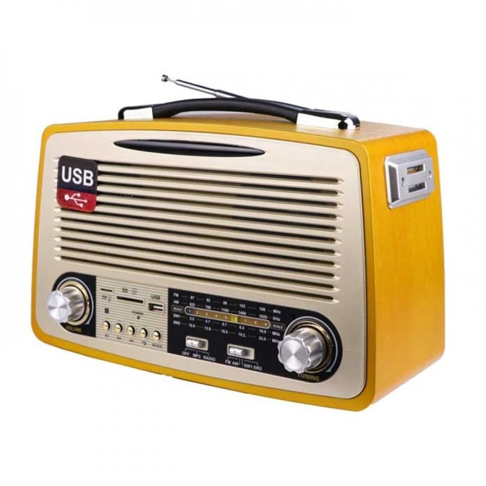 Retro Md1700Bt Bluetooth Usb Sd Fm Nostaljik Görünümlü Radyo Müzik Çalar