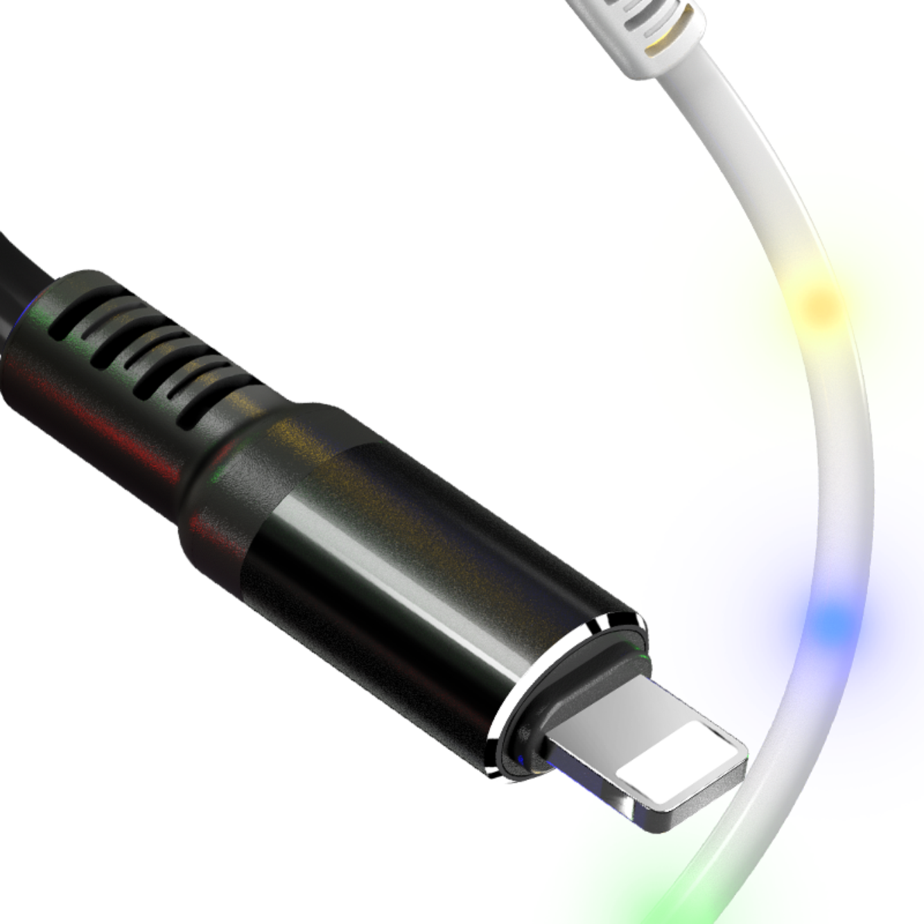 DC-10 Sese Duyarlı Işıklı 1M 2A Usb Lightning İphone Şarj Kablosu