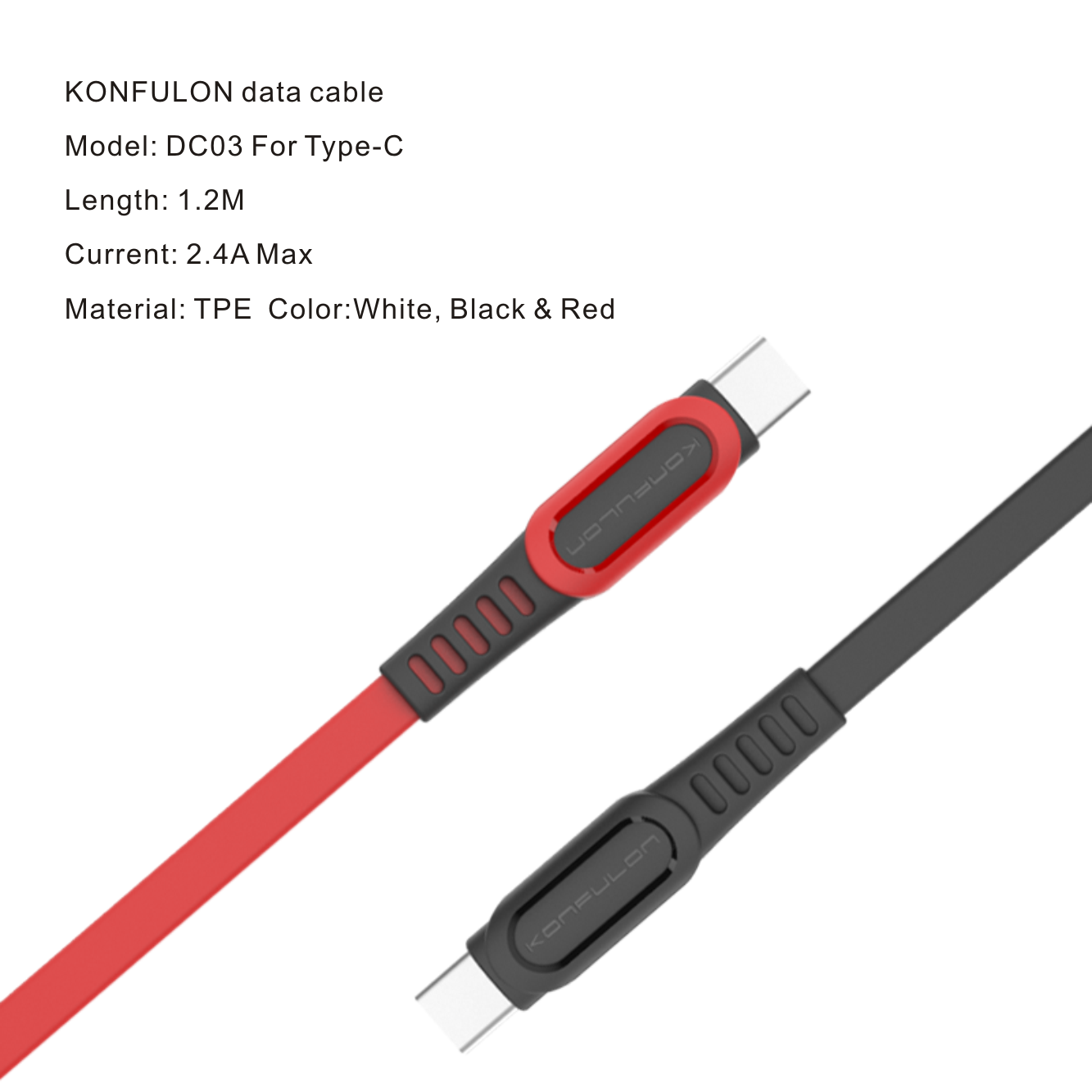 DC03 Süper Hızlı 1M 2.4A Usb Type-C Şarj Kablosu