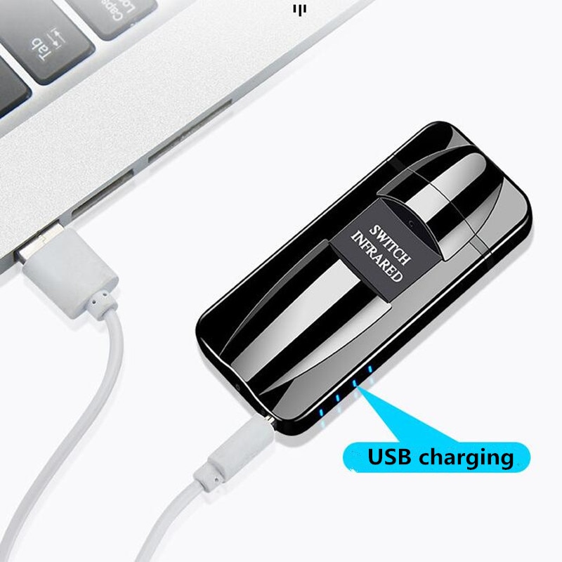 Sensörlü Alevsiz USB Şarjlı Tesla Çakmak Gümüş