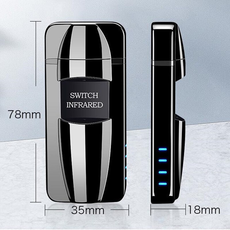 Sensörlü Alevsiz USB Şarjlı Tesla Çakmak Gümüş