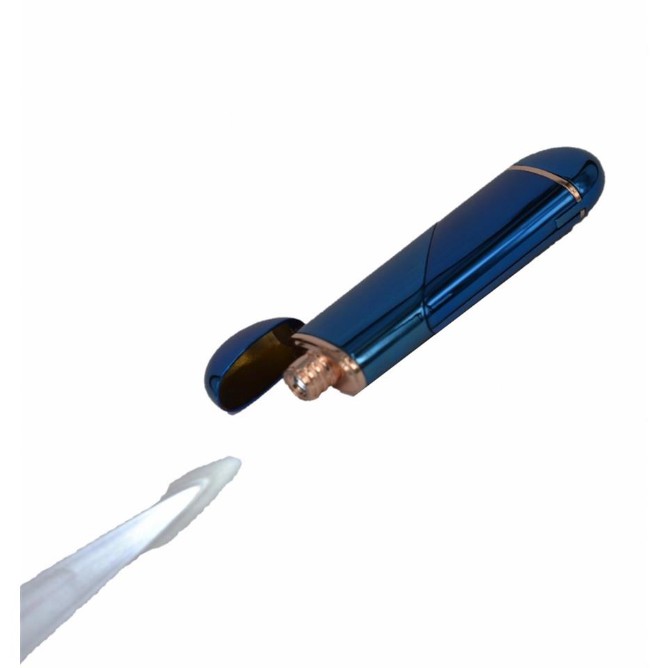 Kalp Şeklinde Fenerli Usb Şarlı tesla Çakmak Mavi