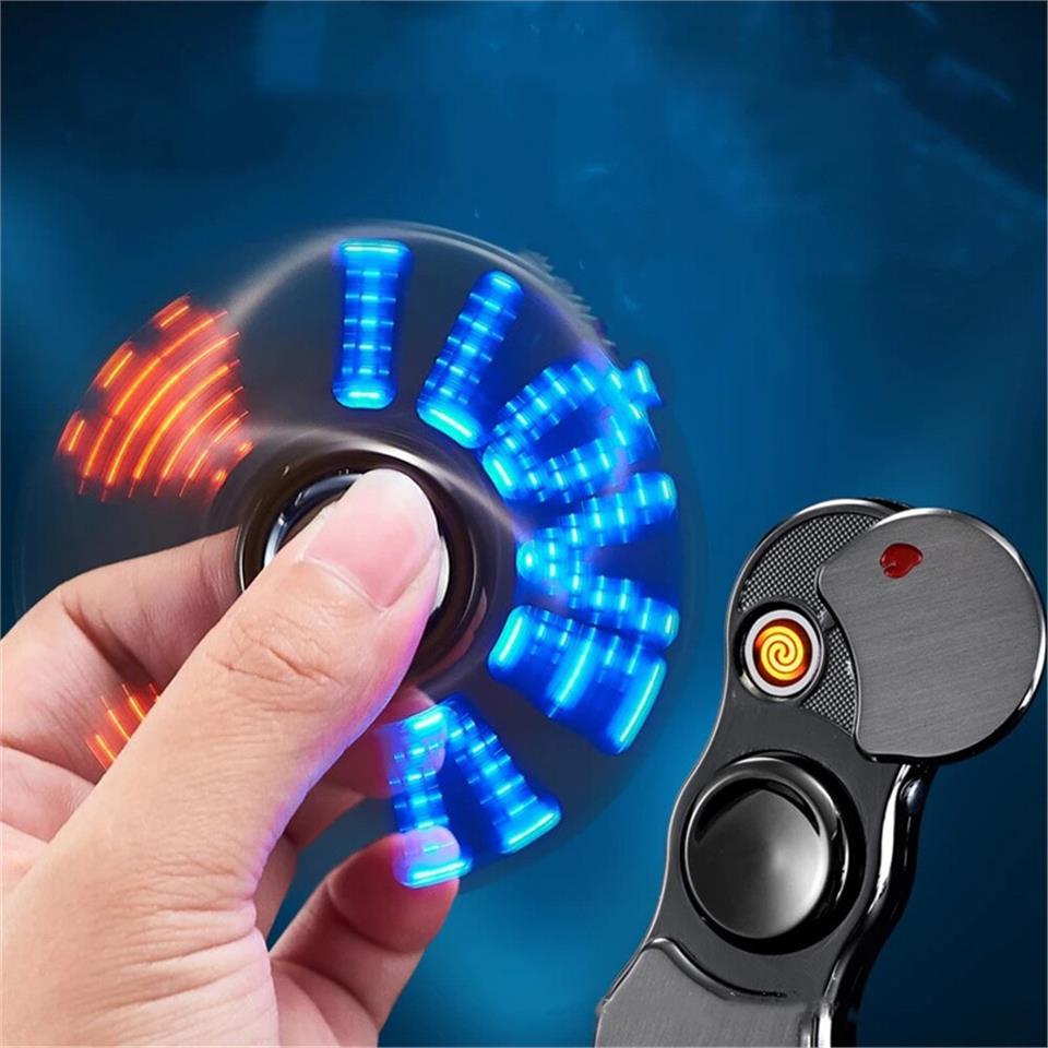 Stres Çarklı Işıklı Usb Şarjlı Tesla Çakmak Füme