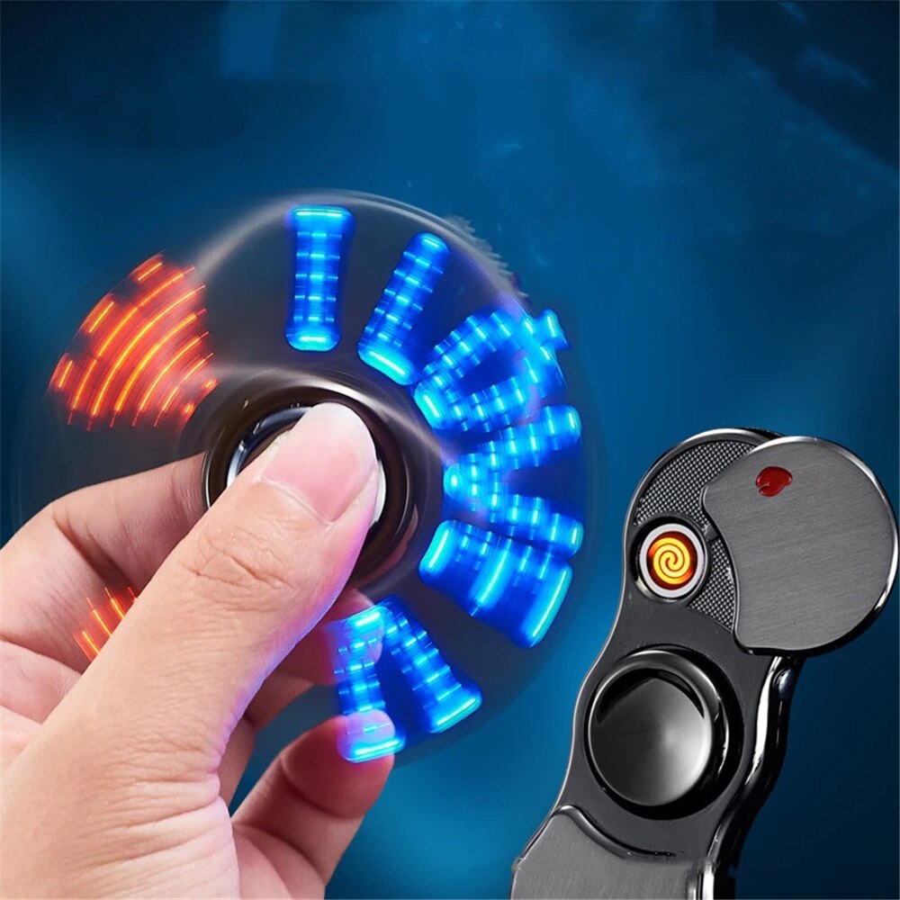 Stres Çarklı Işıklı Usb Şarjlı Tesla Çakmak Füme