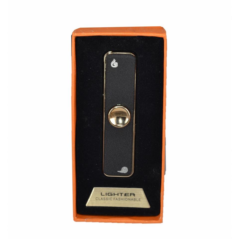 Çarklı Usb Şarjlı Tesla Slim Çakmak Siyah