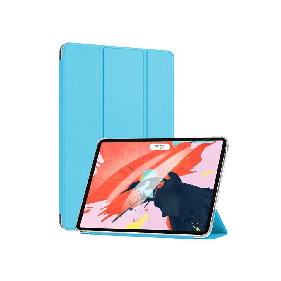 Apple iPad Pro 12.9 2020 2. Nesil Kılıf (A2228-A2068-A2230) Smart Case ve Arka Mavi