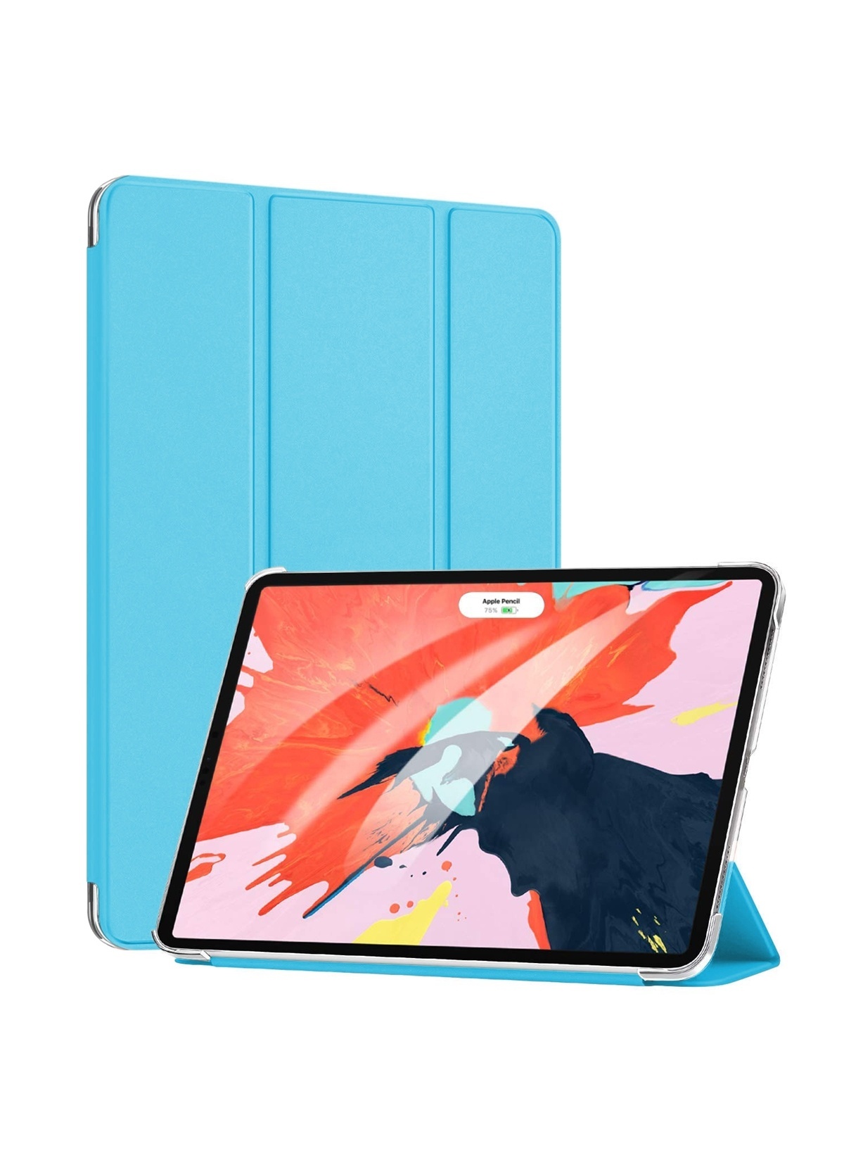Apple iPad Pro 12.9 2020 2. Nesil Kılıf (A2228-A2068-A2230) Smart Case ve Arka Mavi