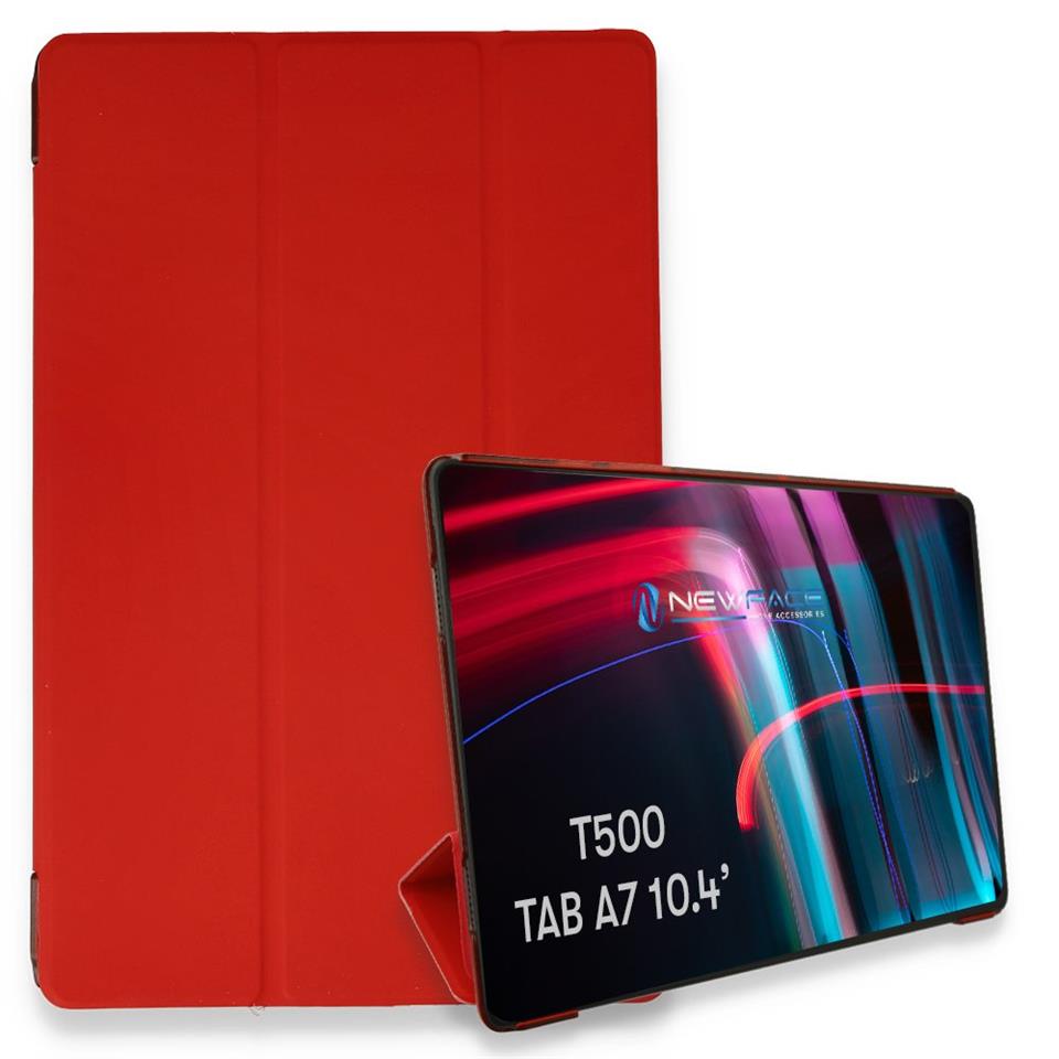 Samsung Galaxy T500 Tab A7 10.4 Kılıf Tablet Smart Kılıf Kırmızı