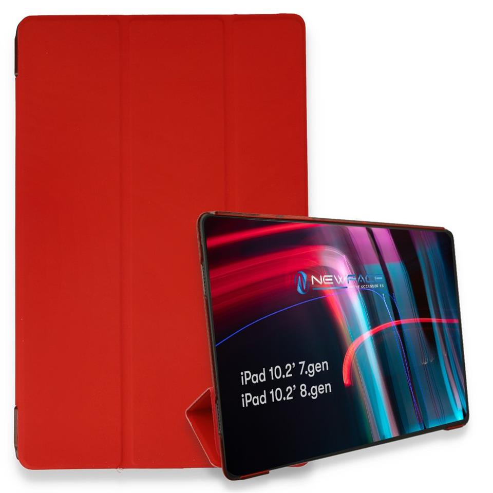 iPad 10.2 (7.nesil) Kılıf Tablet Smart Kılıf Kırmızı