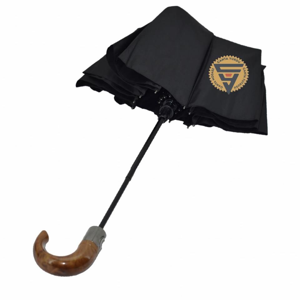 Marlux Tam Otomatik Kısa Baston Sap Şemsiye Siyah