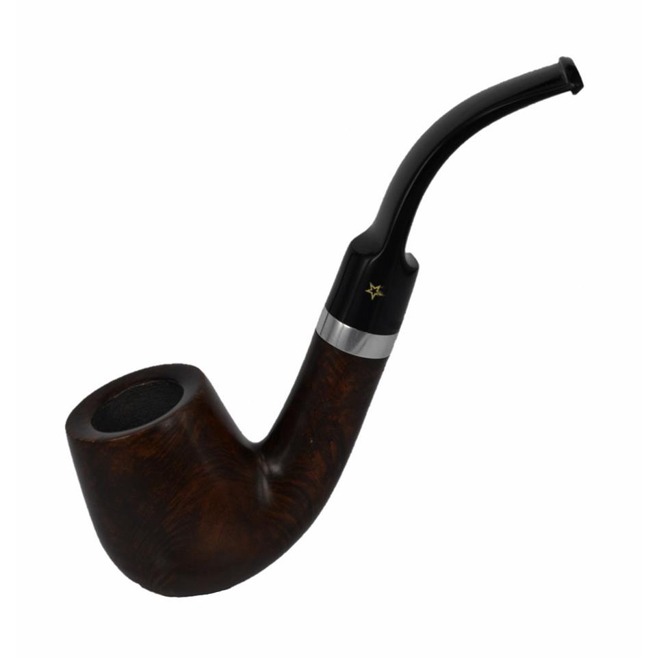 Şahin Sarı Yıldız Bent Billiard 9 mm Filtreli Akrilik Saplı Pipo Cy620