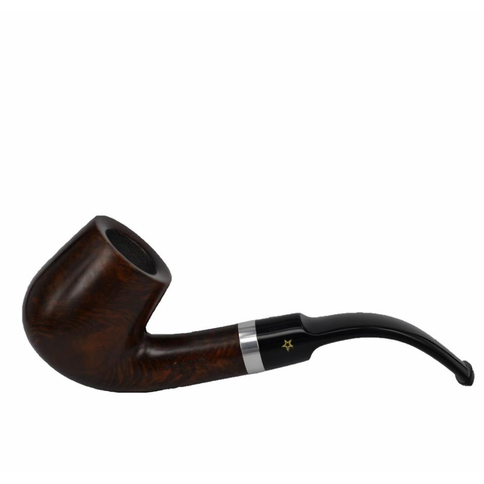Şahin Sarı Yıldız Bent Billiard 9 mm Filtreli Akrilik Saplı Pipo Cy620