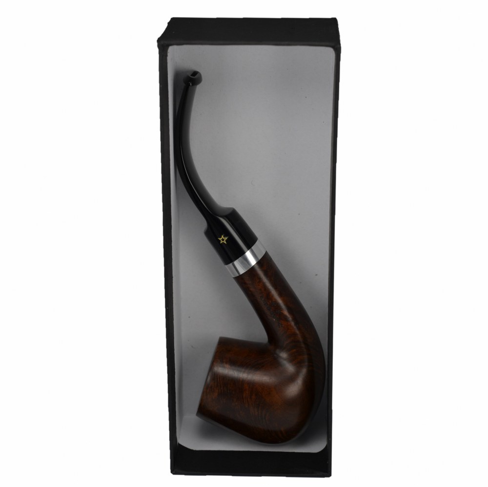 Şahin Sarı Yıldız Bent Billiard 9 mm Filtreli Akrilik Saplı Pipo Cy620