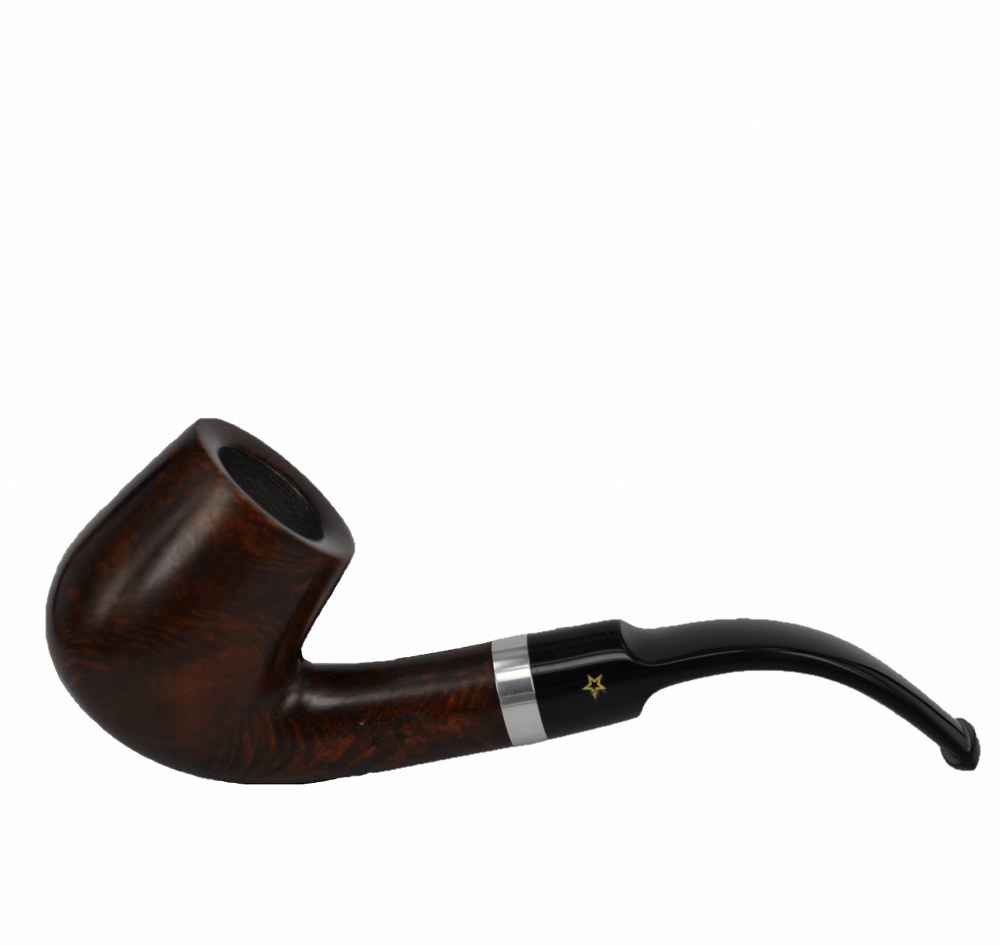 Şahin Sarı Yıldız Bent Billiard 9 mm Filtreli Akrilik Saplı Pipo Cy620