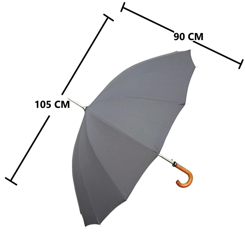 Snotline Lüx 16 Telli Protokol Vale Baston Şemsiye Siyah 41G 105 Cm Cap