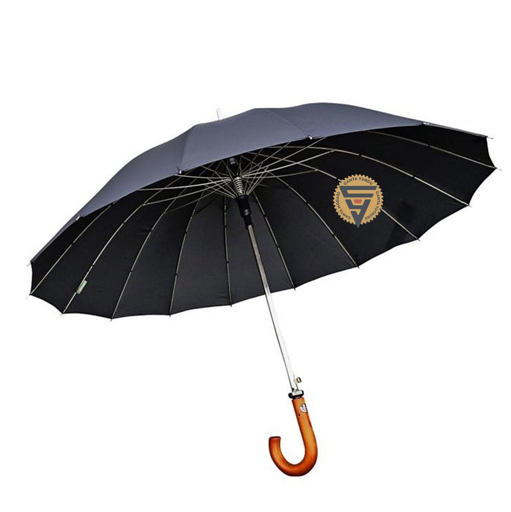Snotline Lüx 16 Telli Protokol Vale Baston Şemsiye Siyah 41G 105 Cm Cap