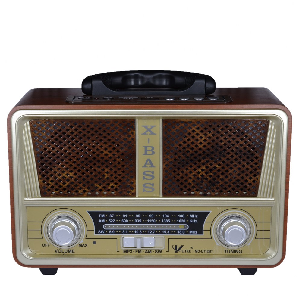 Retro Nostaljik Mdu112bt Radyo Bluetooth Kumandalı USB/SD Müzik Çalar Radyo