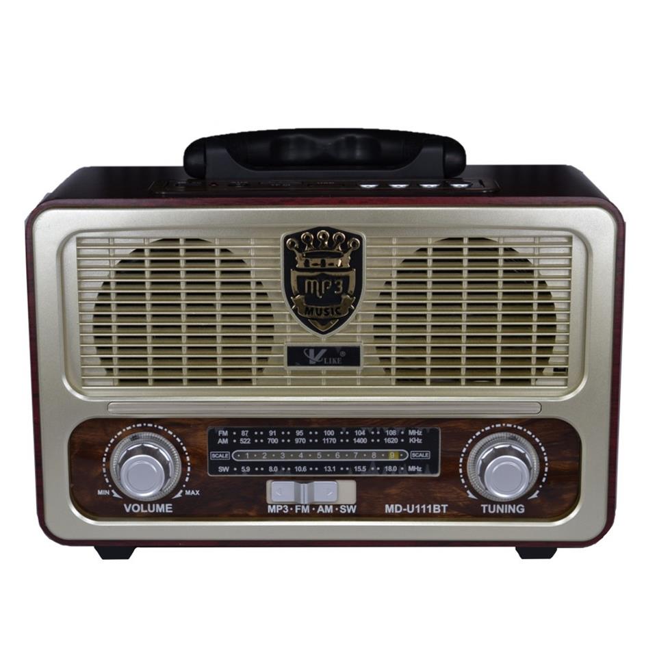 Nostaljik Vintage Md1907 Radyo Bluetooth Kumandalı USB/SD Müzik Çalar