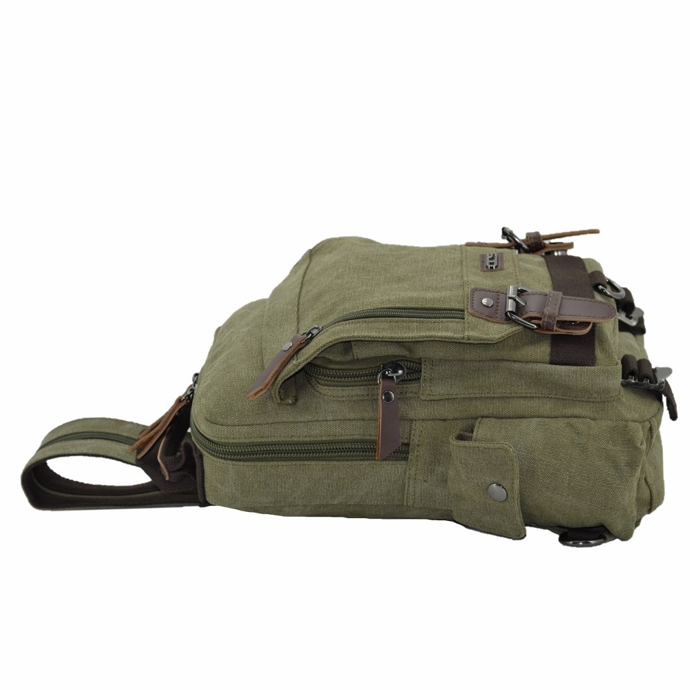 Ççs 31327 Kanvas Çapraz Askılı Sırt ve Göğüs Çantası Haki