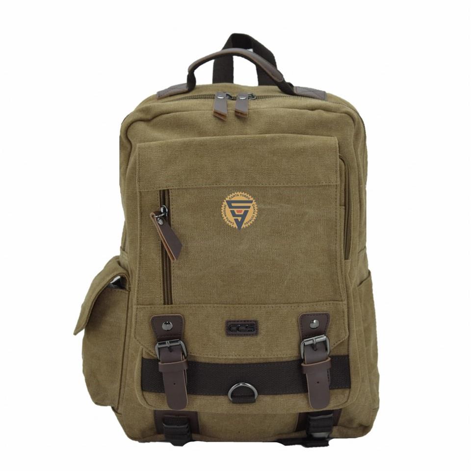 Ççs 51372 Kanvas Laptop Sırt Çantası Kahve
