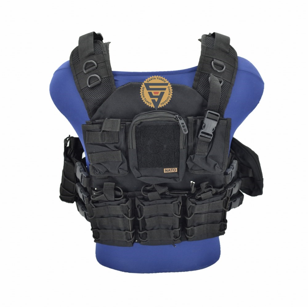 Molle Tokalı Taktik Hücum Yeleği Siyah