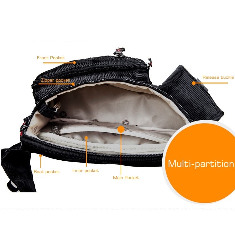 Swiss Multifunction Waterproof İsviçre Bel Çantası Siyah