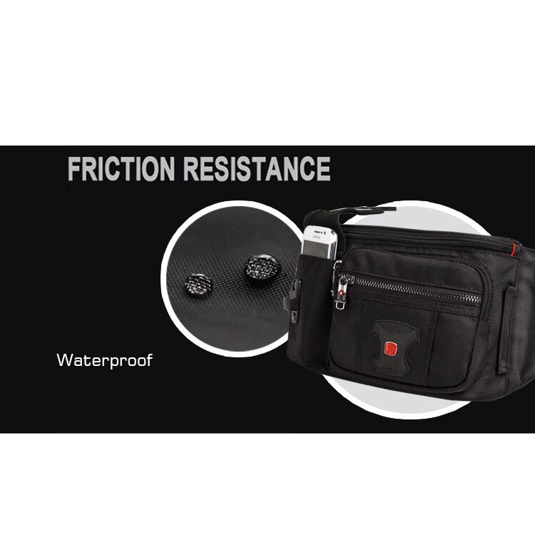 Swiss Multifunction Waterproof İsviçre Bel Çantası Siyah