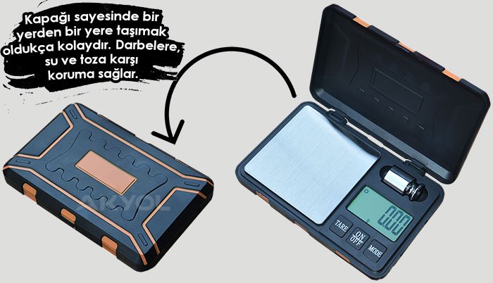 ZH-8264 Taşınabilir Kapaklı Cep Terazisi 0.01 ile 1000 Gr