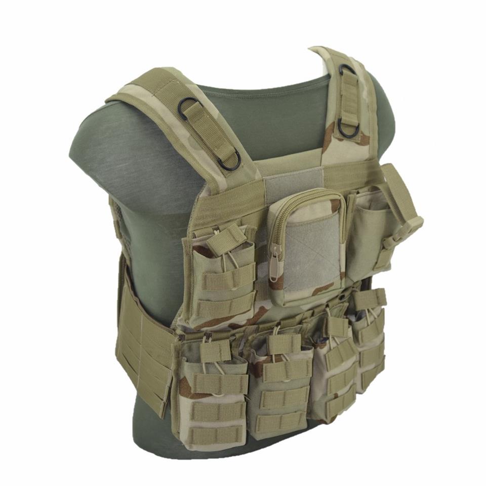 Haki Kamuflaj Cordura Molle Tokalı Hücum Yeleği