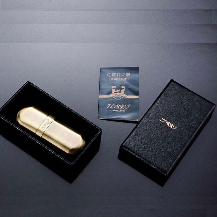 Zorro Benzinli Retro Minimal Slim Çakmak Bakır