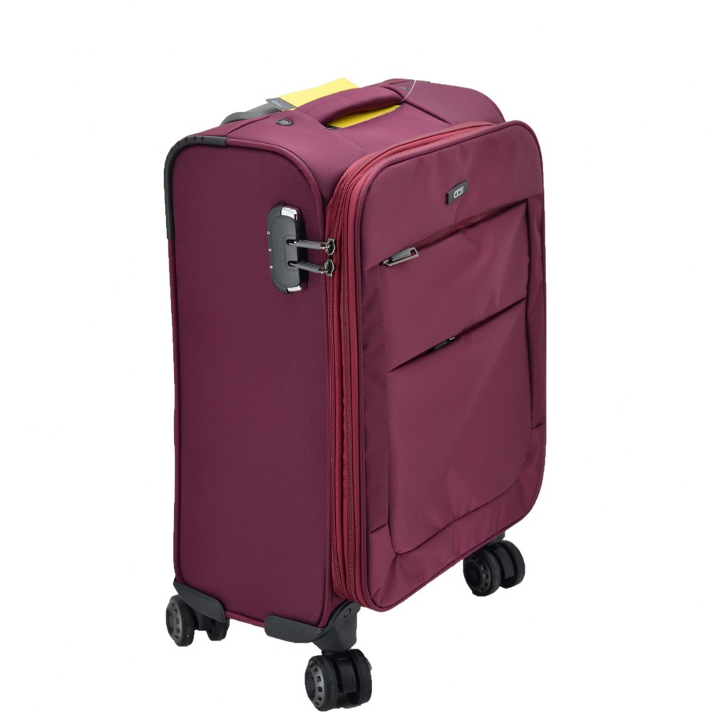 CCS 430 Çekçekli Küçük Boy Kabin Valiz Bordo