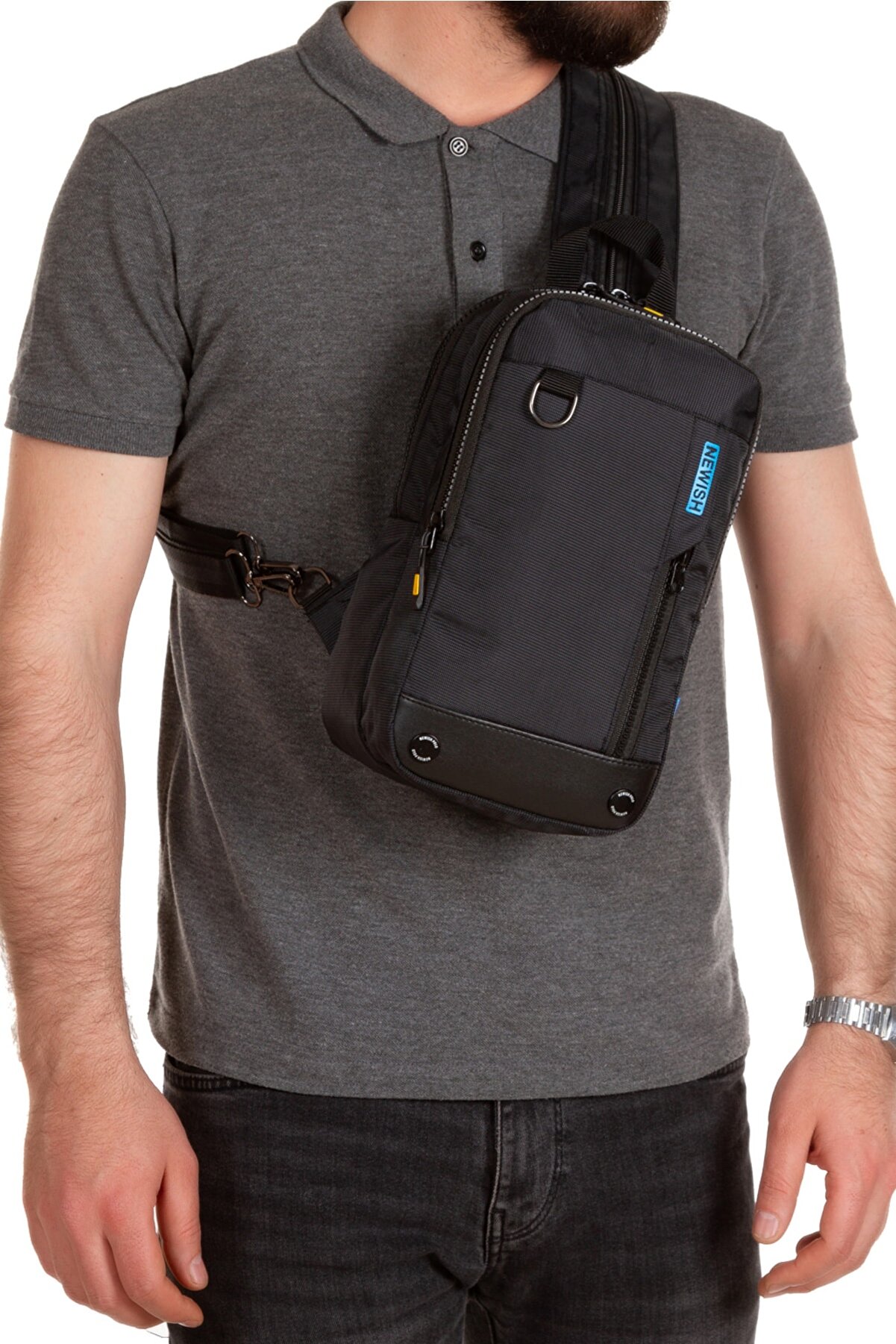 Newish Polo Imperteks Su Geçirmez Bodybag Sırt Çantası Siyah