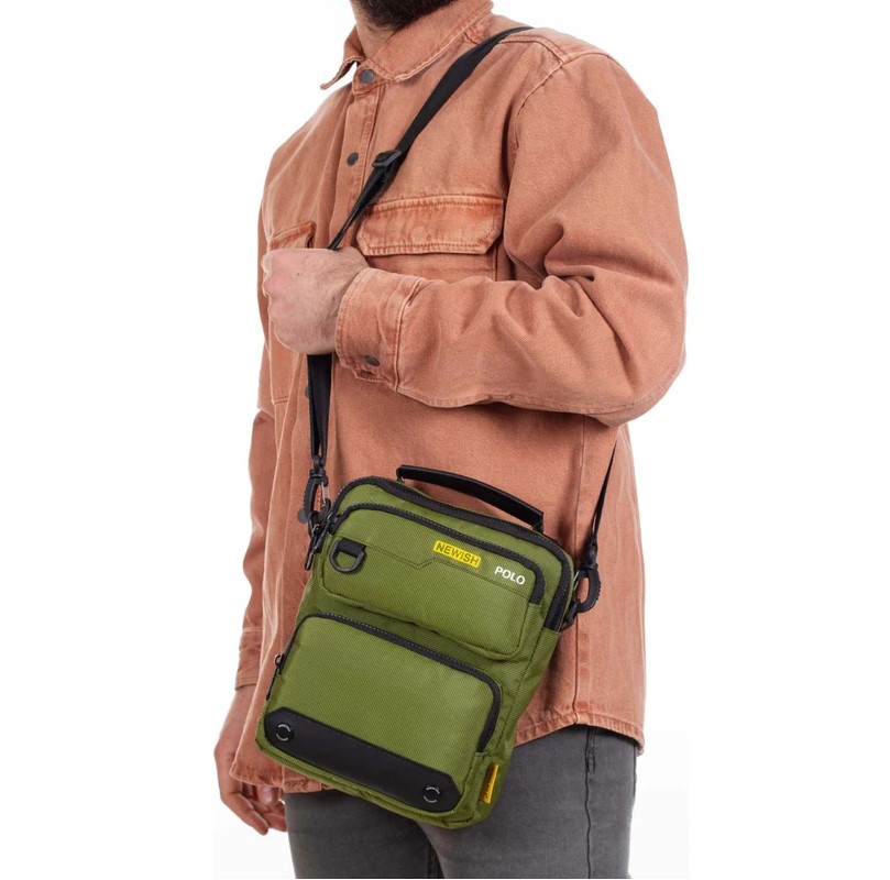 Newish Polo Imperteks Su Geçirmez Omuz Askılı Çanta Yeşil