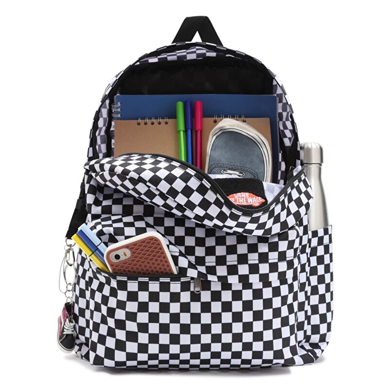 Vans Old Skool Check Sırt Çantası Siyah Beyaz