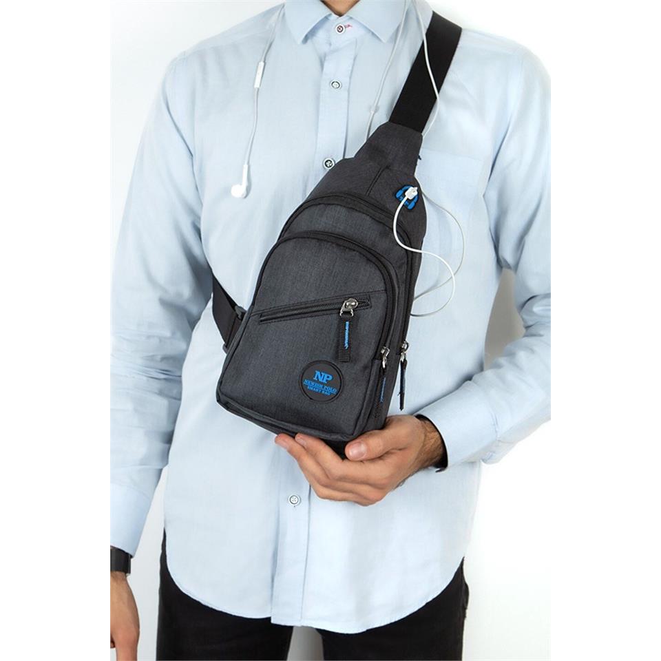 Newish Polo Bodybag Sırt ve Göğüs Çantası Siyah