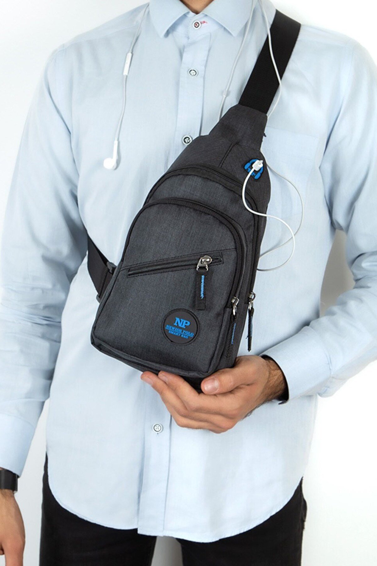 Newish Polo Bodybag Sırt ve Göğüs Çantası Siyah