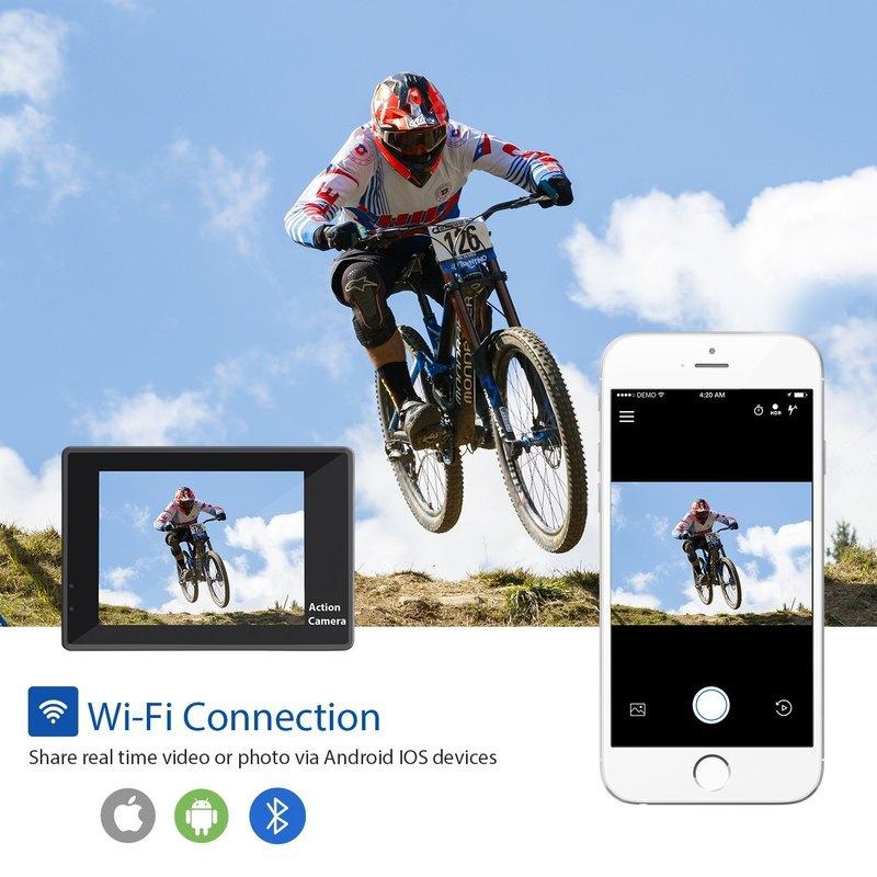 Aksiyon Kamerası Wi-Fi KS504 4K Ultra HD 170 Derece 32 Gb 