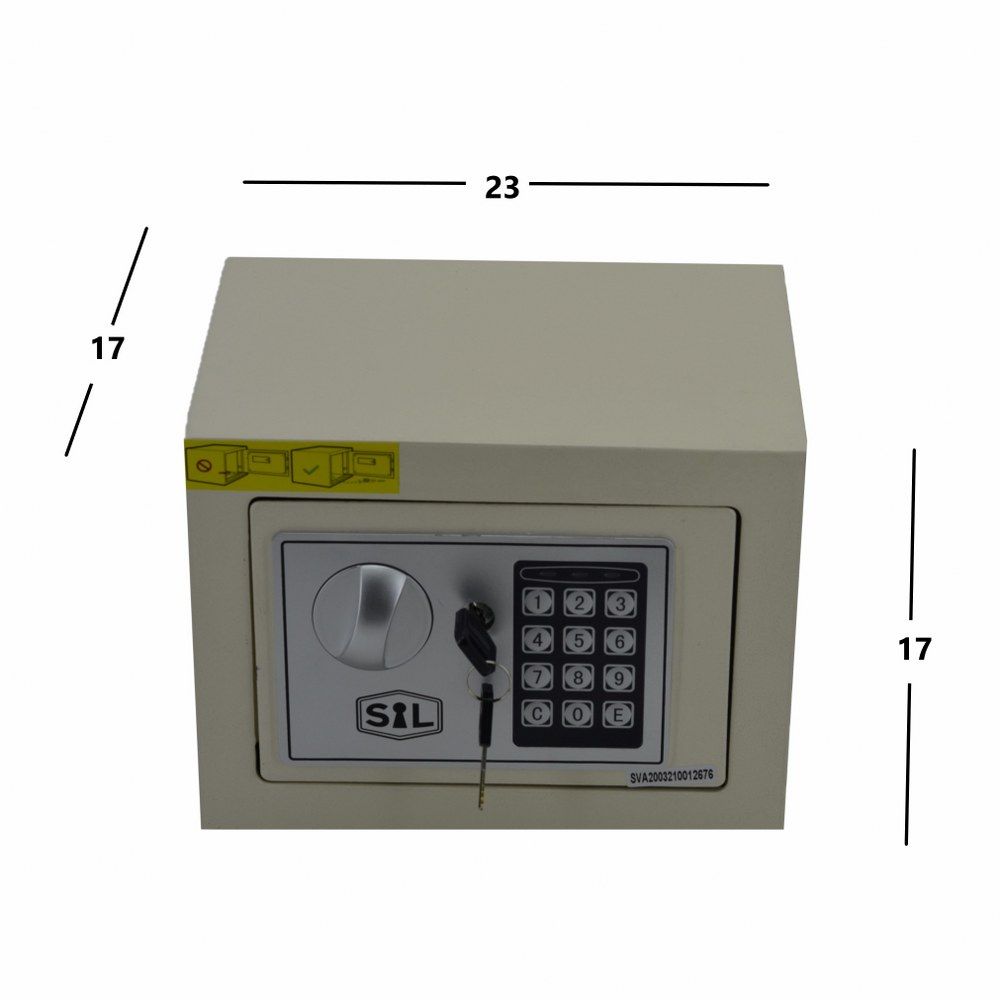 Elektronik Şifreli ve Kilitli Çelik Kutu Kasa 23x17 Krem