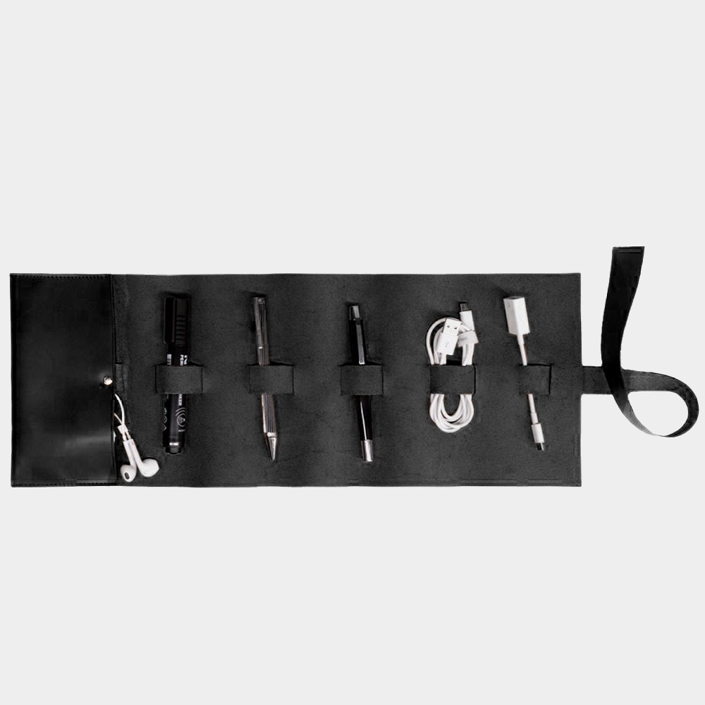 Hakiki Deri  Organizer Large Rulo Siyah
