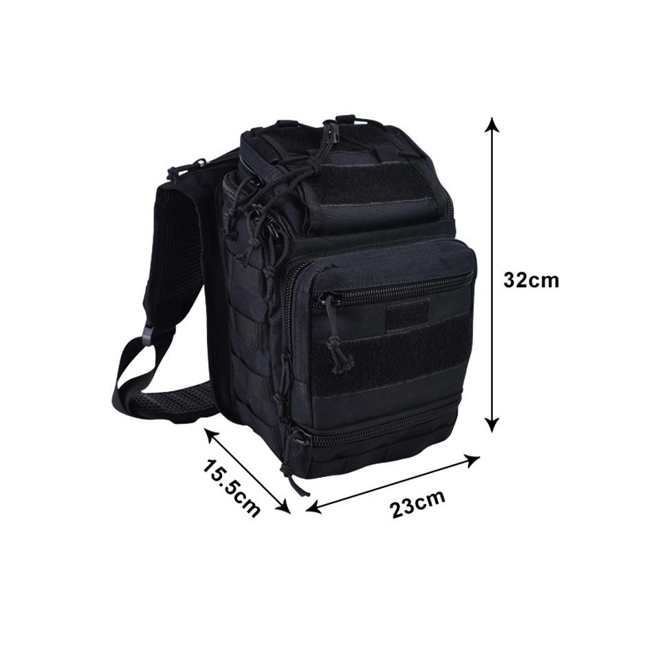 Taktikal Crossbody Askılı Omuz Çantası Siyah