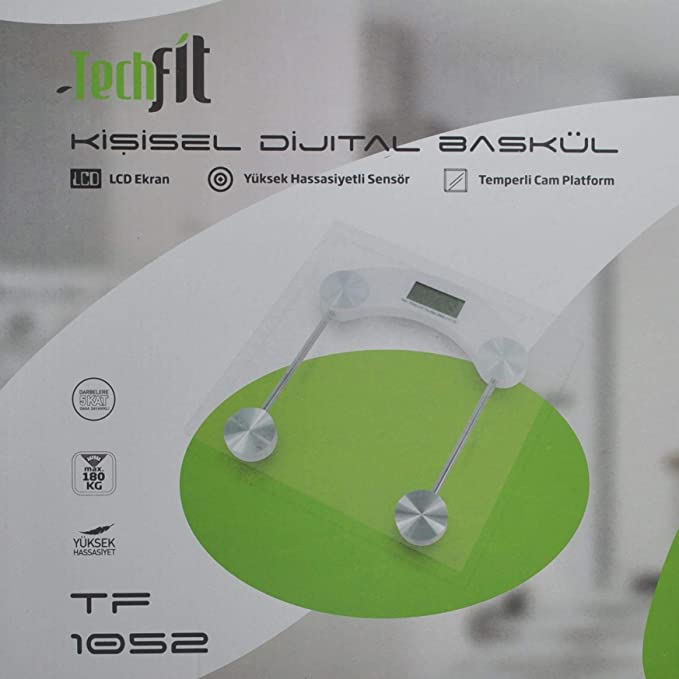 Dijital Terazi Banyo Baskülü Camlı Tartı 180 Kg