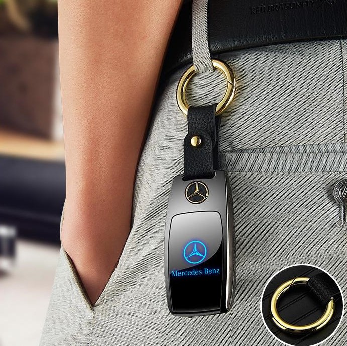 Usb Şarjlı Mercedes Anahtarı Görünümlü Fenerli Çakmak Siyah
