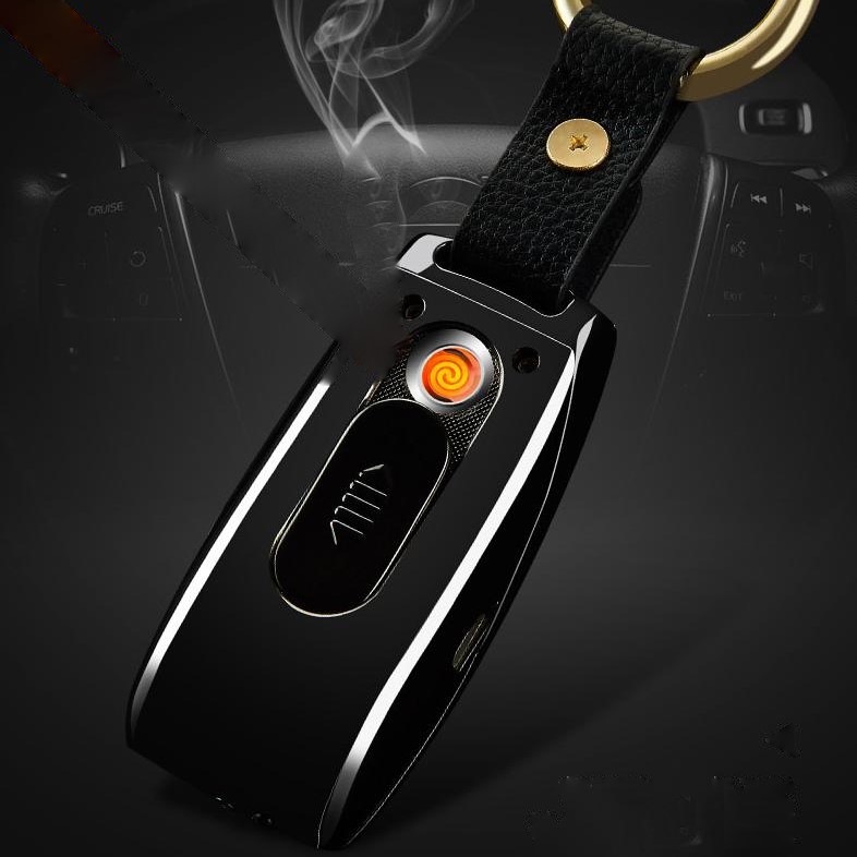 Usb Şarjlı Mercedes Anahtarı Görünümlü Fenerli Çakmak Siyah