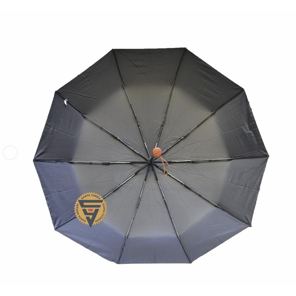 Marlux Ahşap Sap Tam Otomatik Şemsiye Siyah