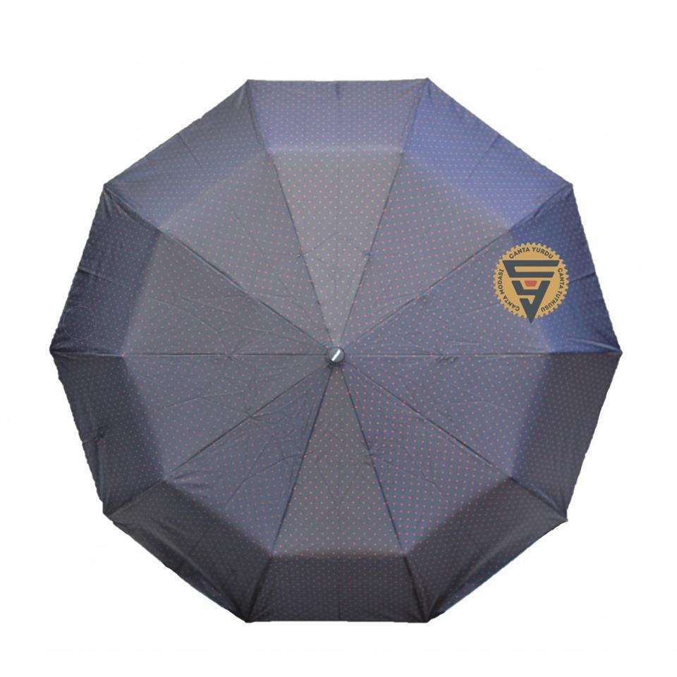 Marlux Ahşap Sap Tam Otomatik Şemsiye Noktalı Siyah