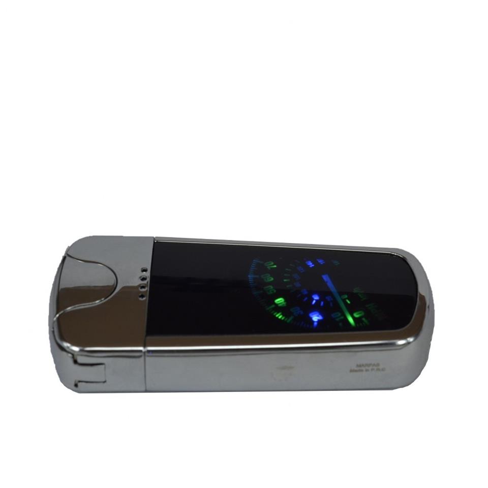 Usb Şarjlı Led Km Göstergeli Elektronik Çakmak Gümüş